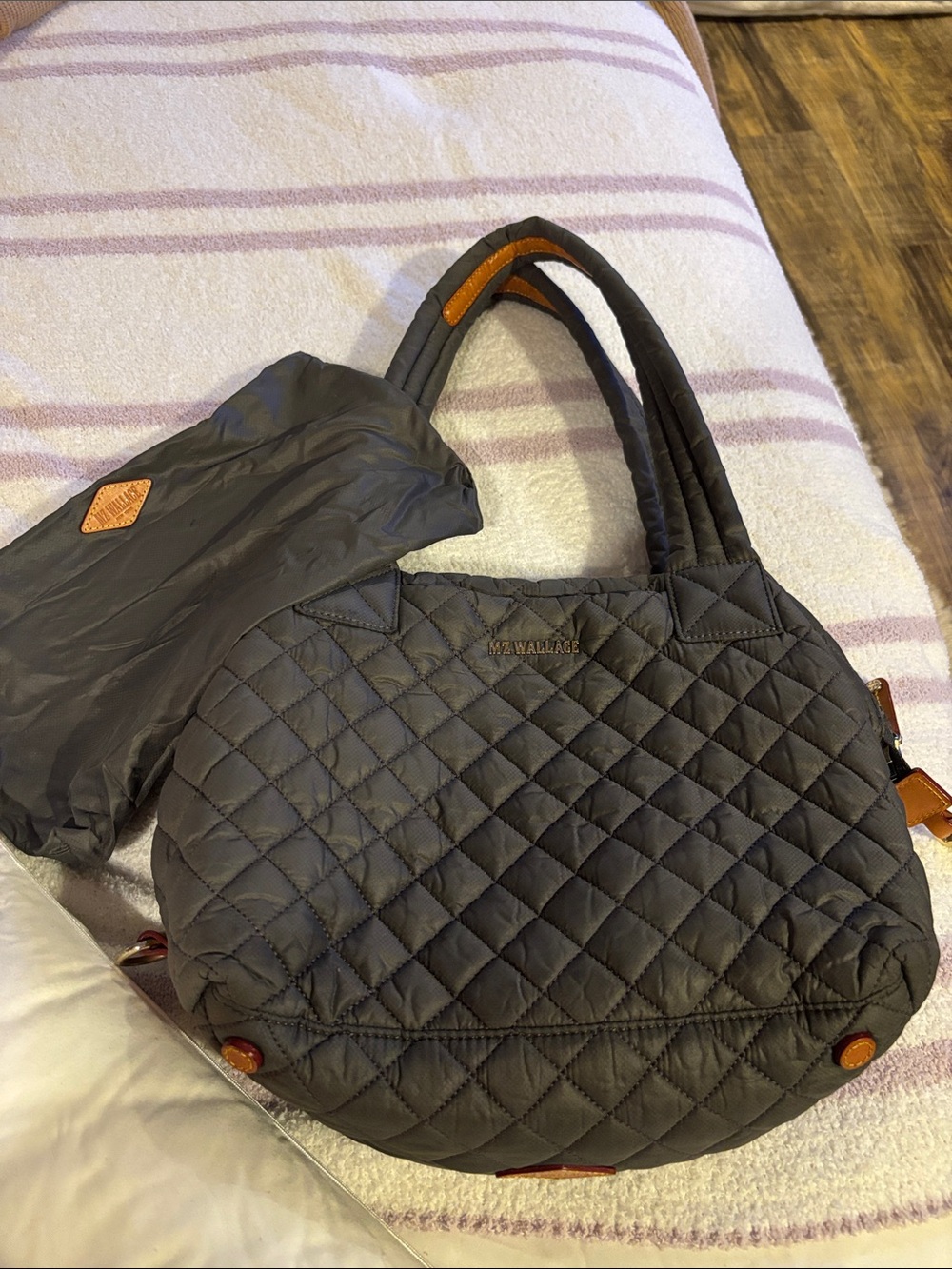 MZ Wallace Quilted Black Tote Bag